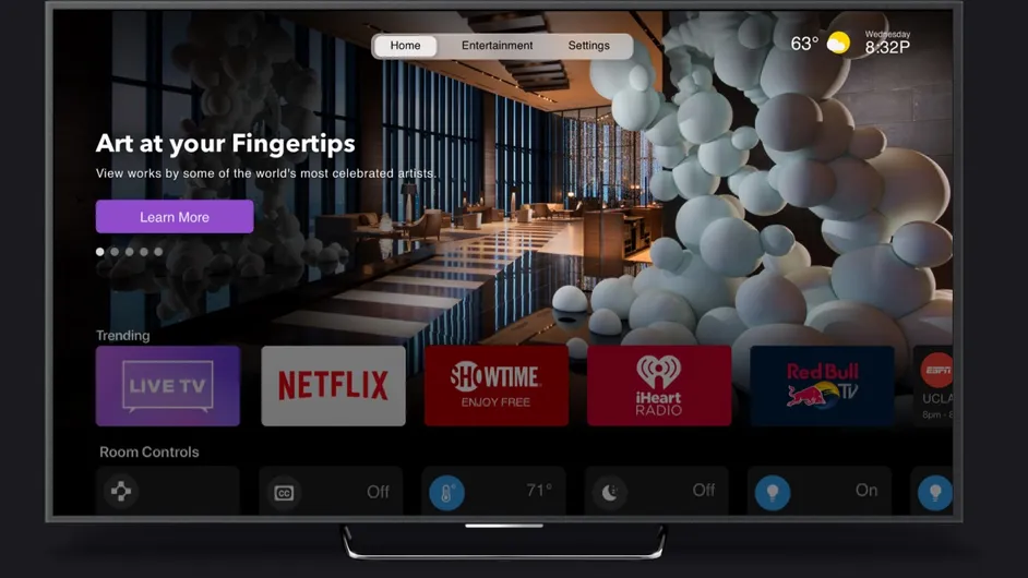 Hotel Amenities screen