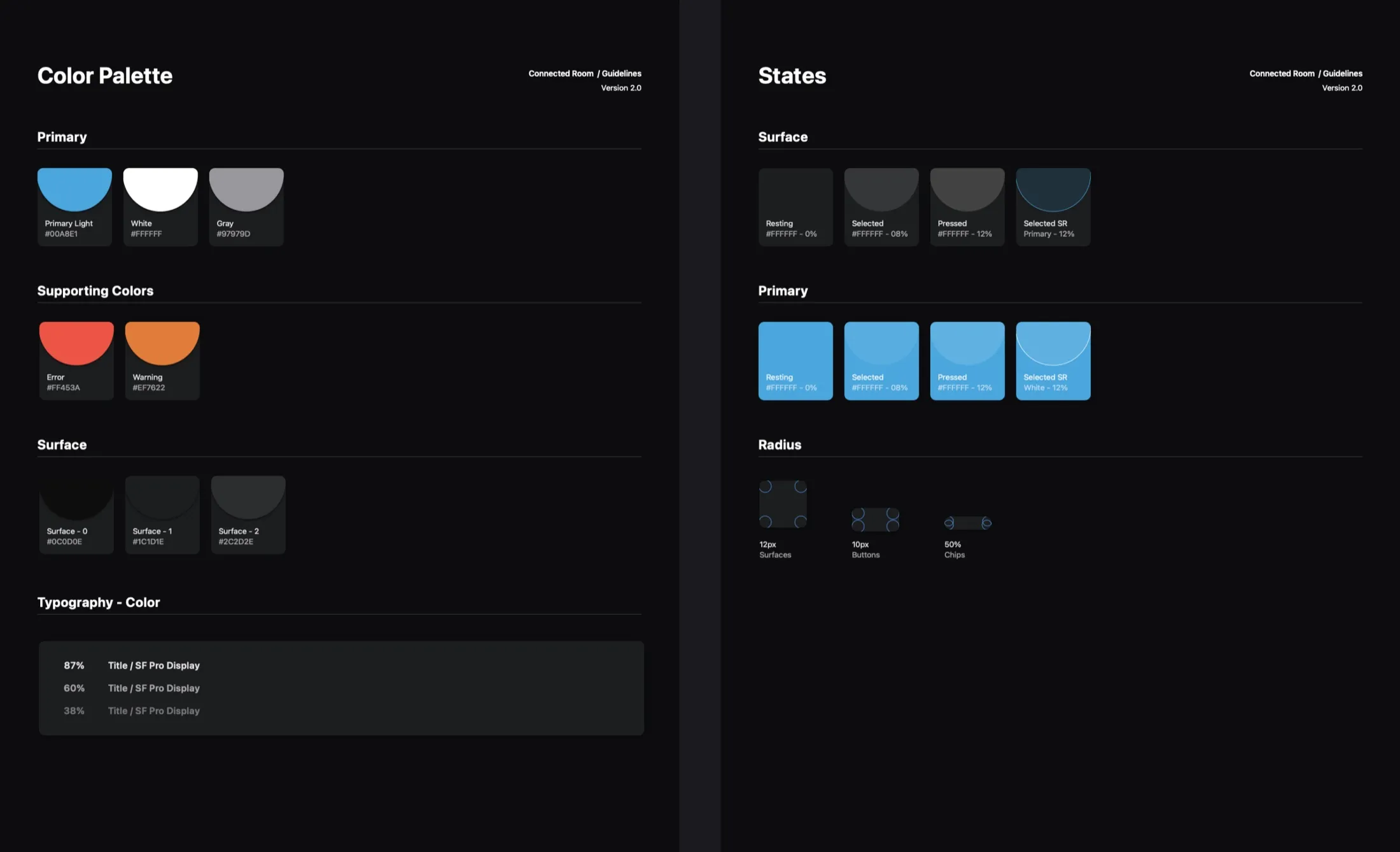 Room Controls app, detail