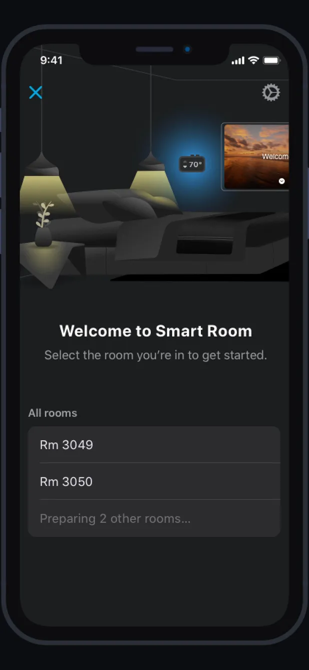 Room Controls app screen 1