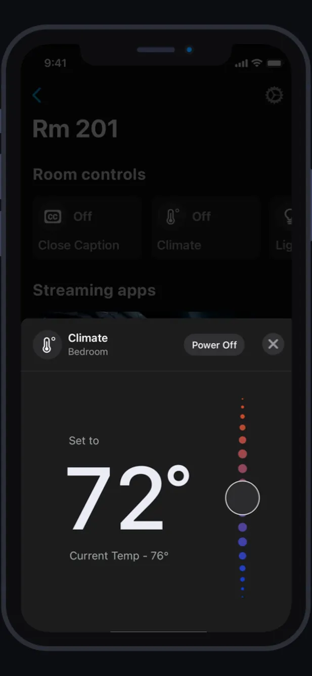 Room Controls app screen 3