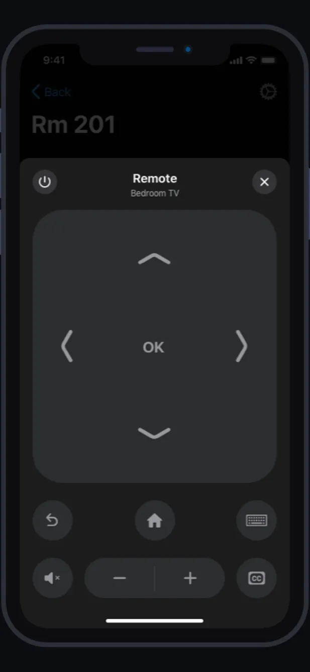 Room Controls app screen 1