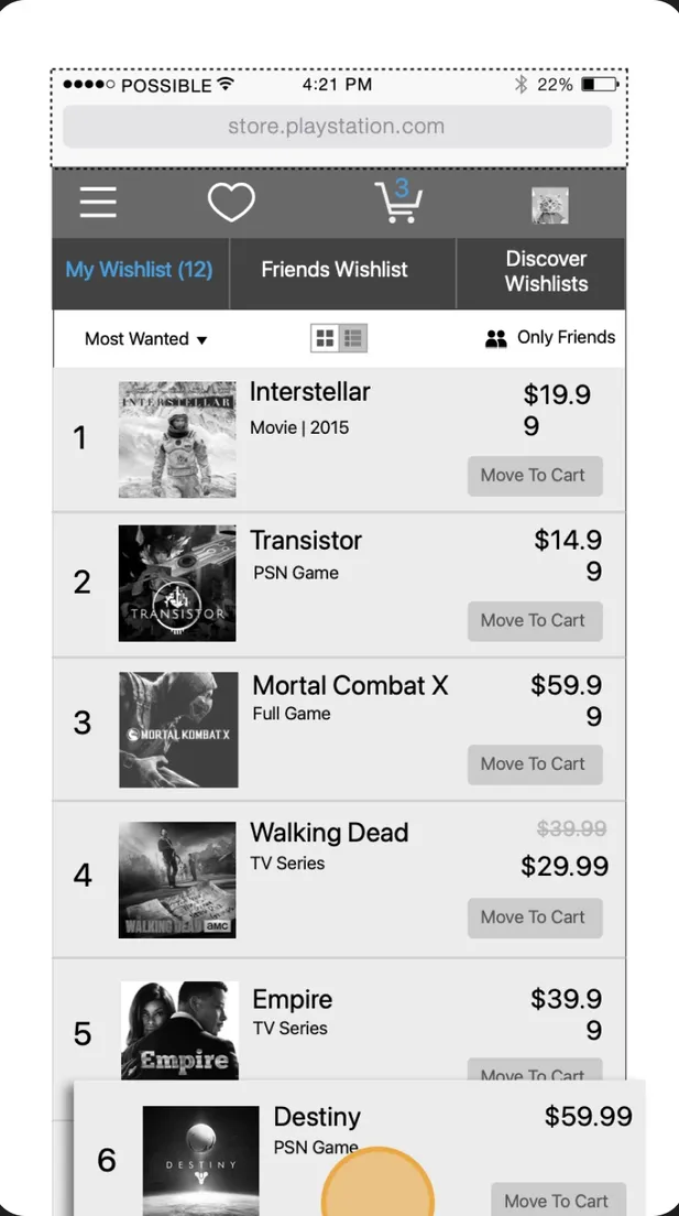 PlayStation mobile app screen 3